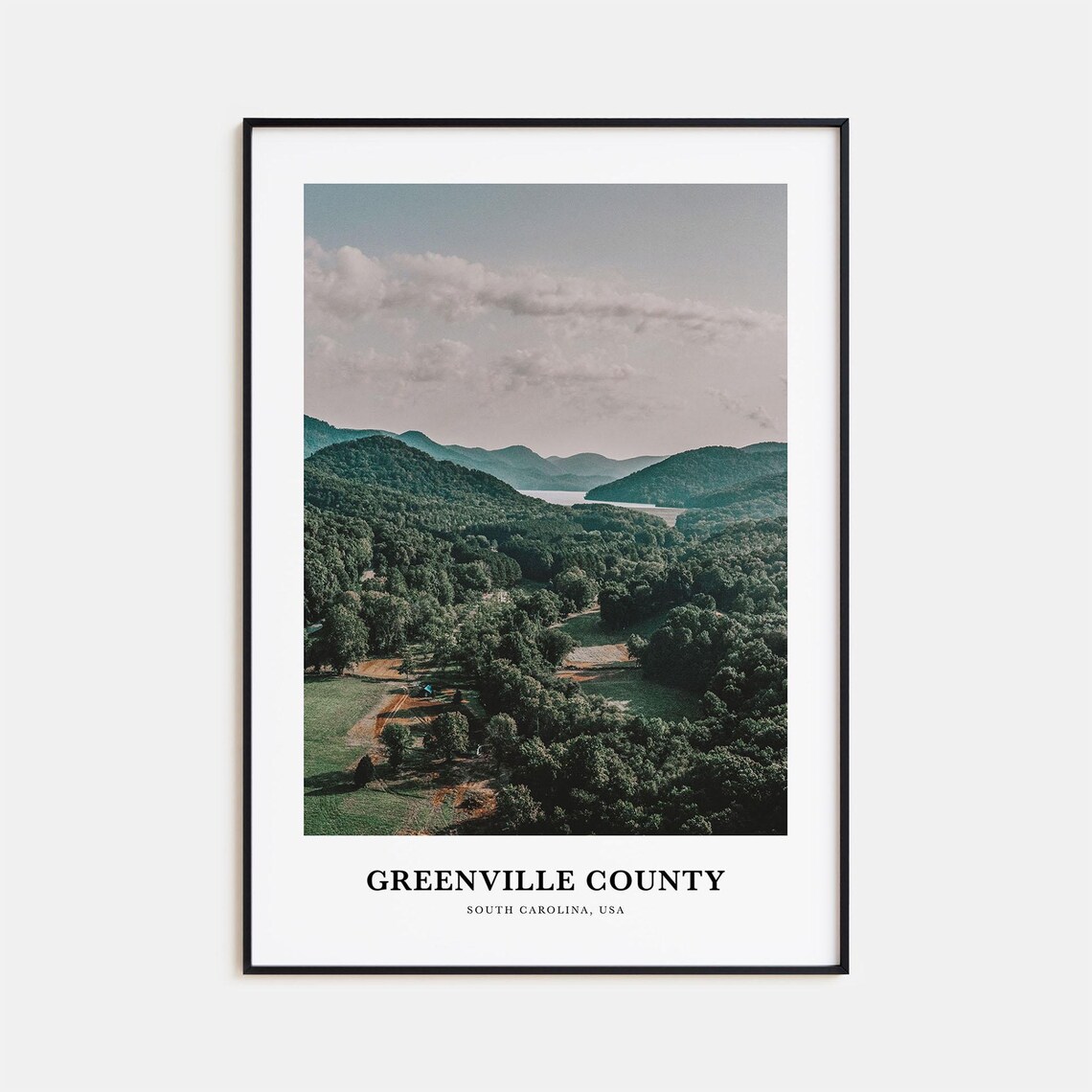 Greenville County Travel Poster, South Carolina Map