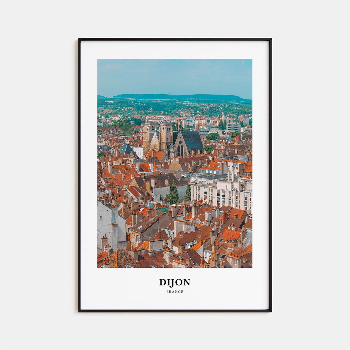 Dijon France Old Town Rooftops Minimalist Historic City Poster