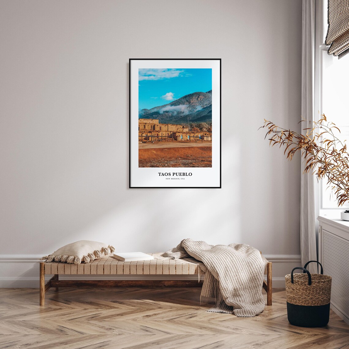 Taos Pueblo Travel Poster, New Mexico Wall Art - Image 4