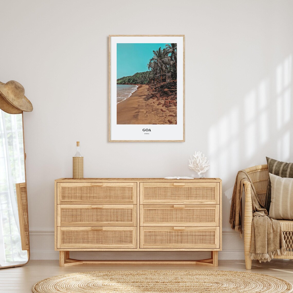 Goa India Palm Fringed Beach Rocky Cove Golden Sand Travel Poster - Image 2