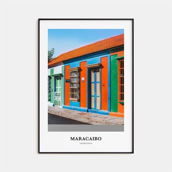 Maracaibo Travel Poster, Venezuela Map Print