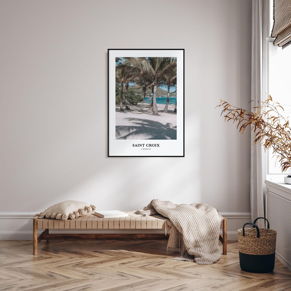 Saint Croix Caribbean Palm Beach Hammock Paradise Travel Photo Poster - Image 3