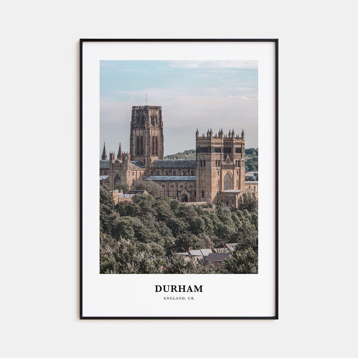Durham England UK Cathedral Above Trees Norman Historic Photo Poster