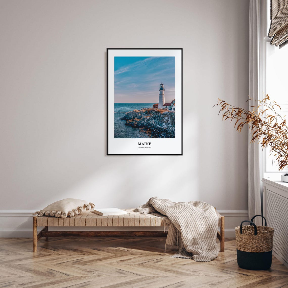 Maine Print No 1 Maine Photo Poster Maine Travel Wall Art Maine Map Print Maine Photography Print Maine Wall Dcor United States - Image 3