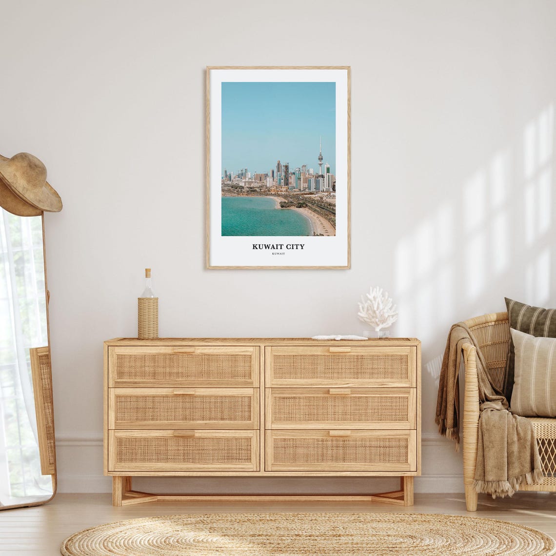 Kuwait City Skyline Kuwait Towers Beachfront Travel Photo Poster - Image 2