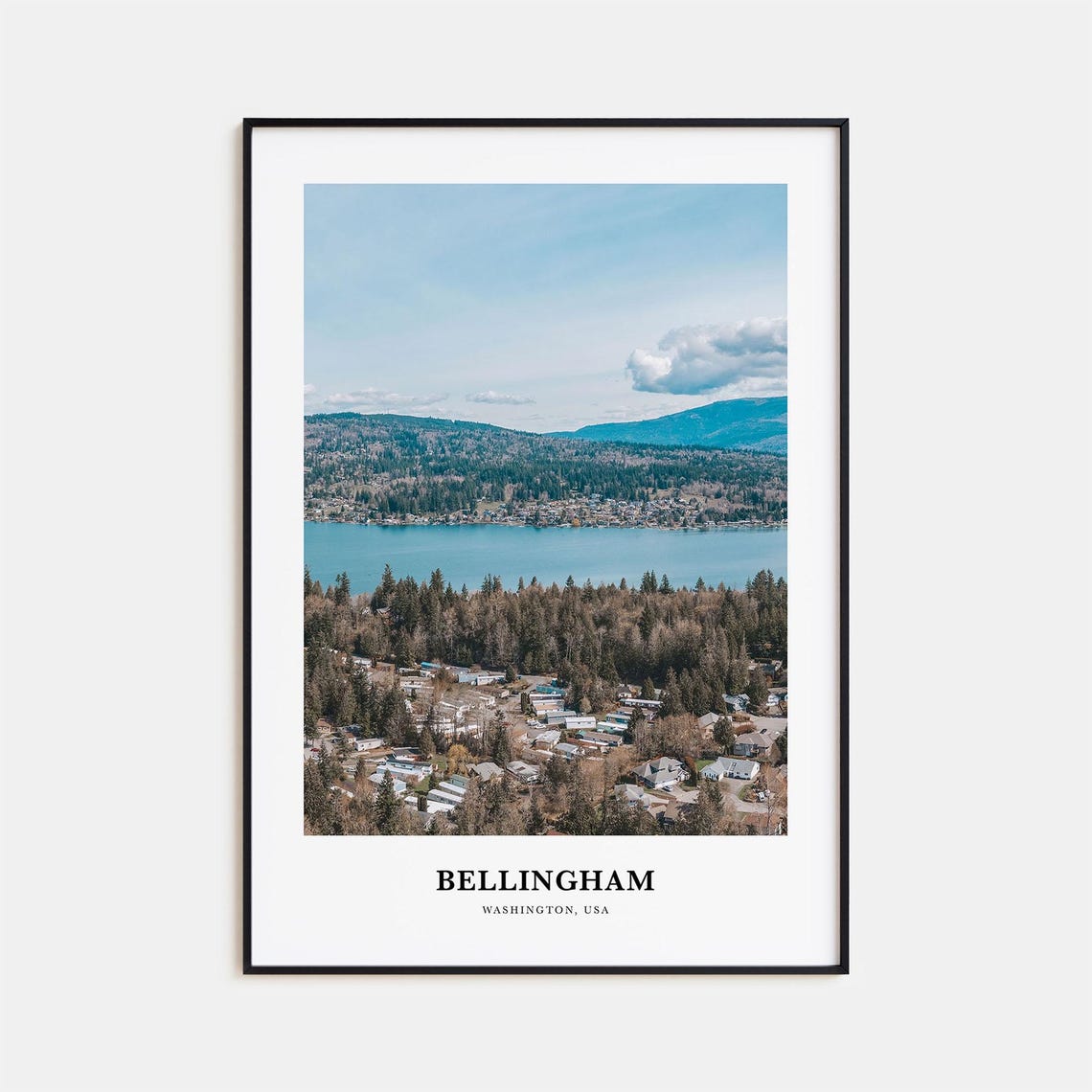 Lake Whatcom and Forested Hills Above Bellingham Washington Poster