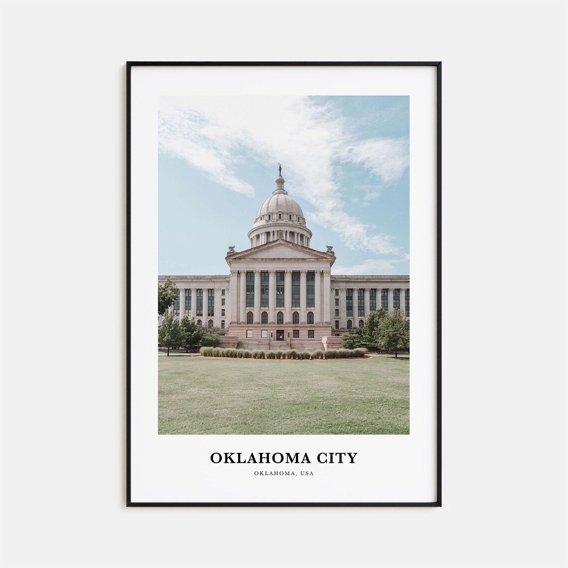 Oklahoma City Oklahoma USA Domed Capitol Building Photo Travel Poster