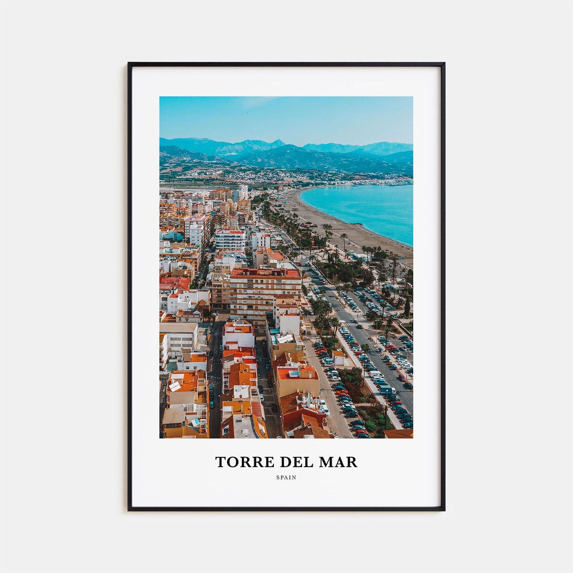 Torre del Mar Spain Aerial Beach City Coastline Travel Poster