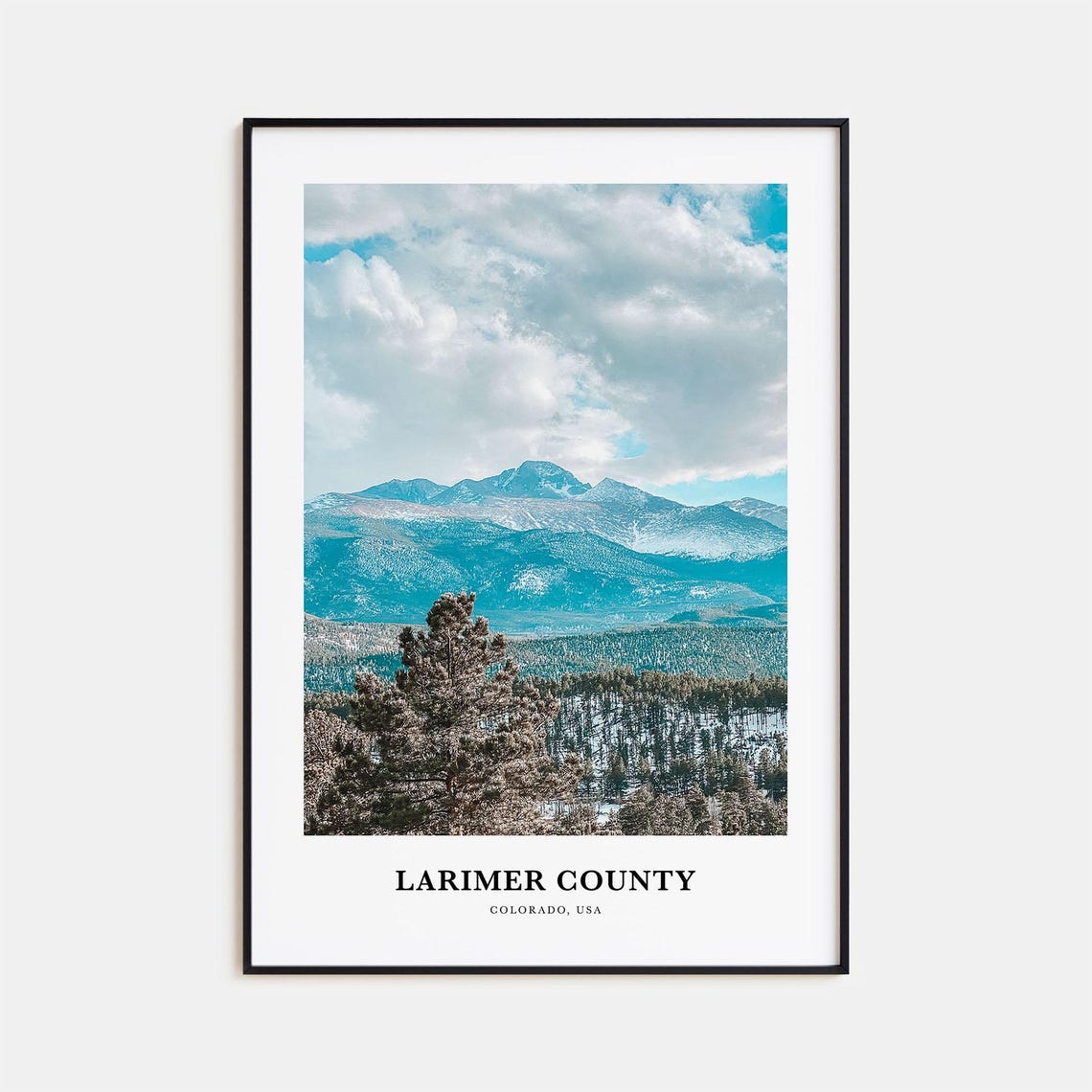 Larimer County Colorado Snowy Winter Rocky Mountains Photo Poster