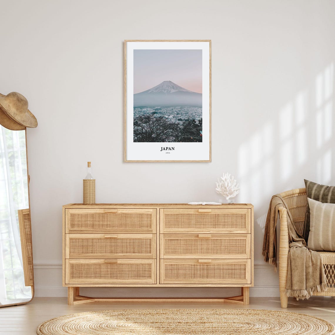 Mount Fuji Rising Over a Sleeping Town at Dusk in Japan Poster - Image 2