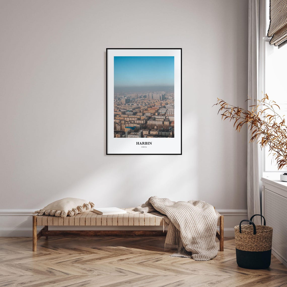 Harbin China Dense City Apartment Blocks Aerial Photography Poster - Image 3