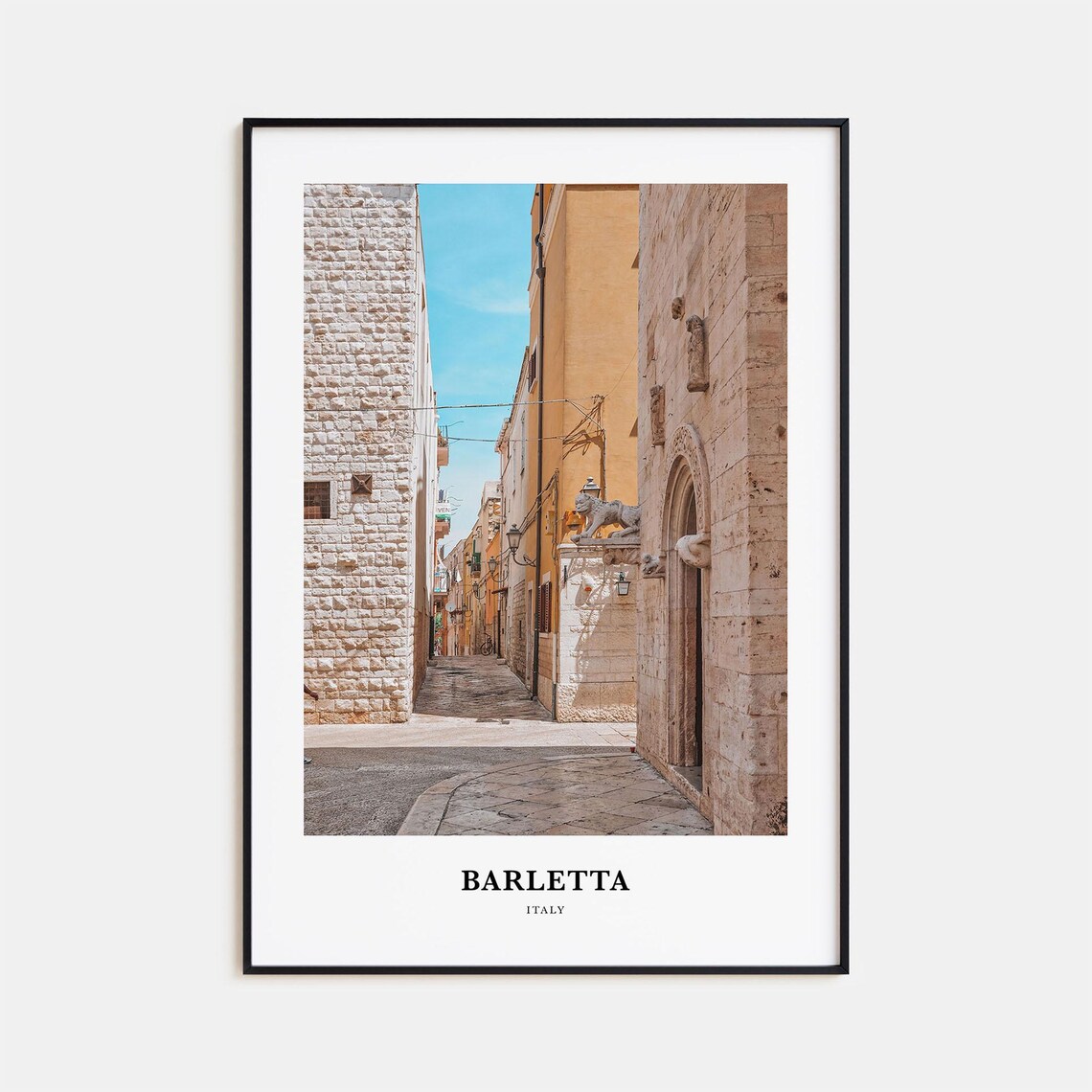 Barletta Italy Historic Old Town Street Stone Alley Travel Poster
