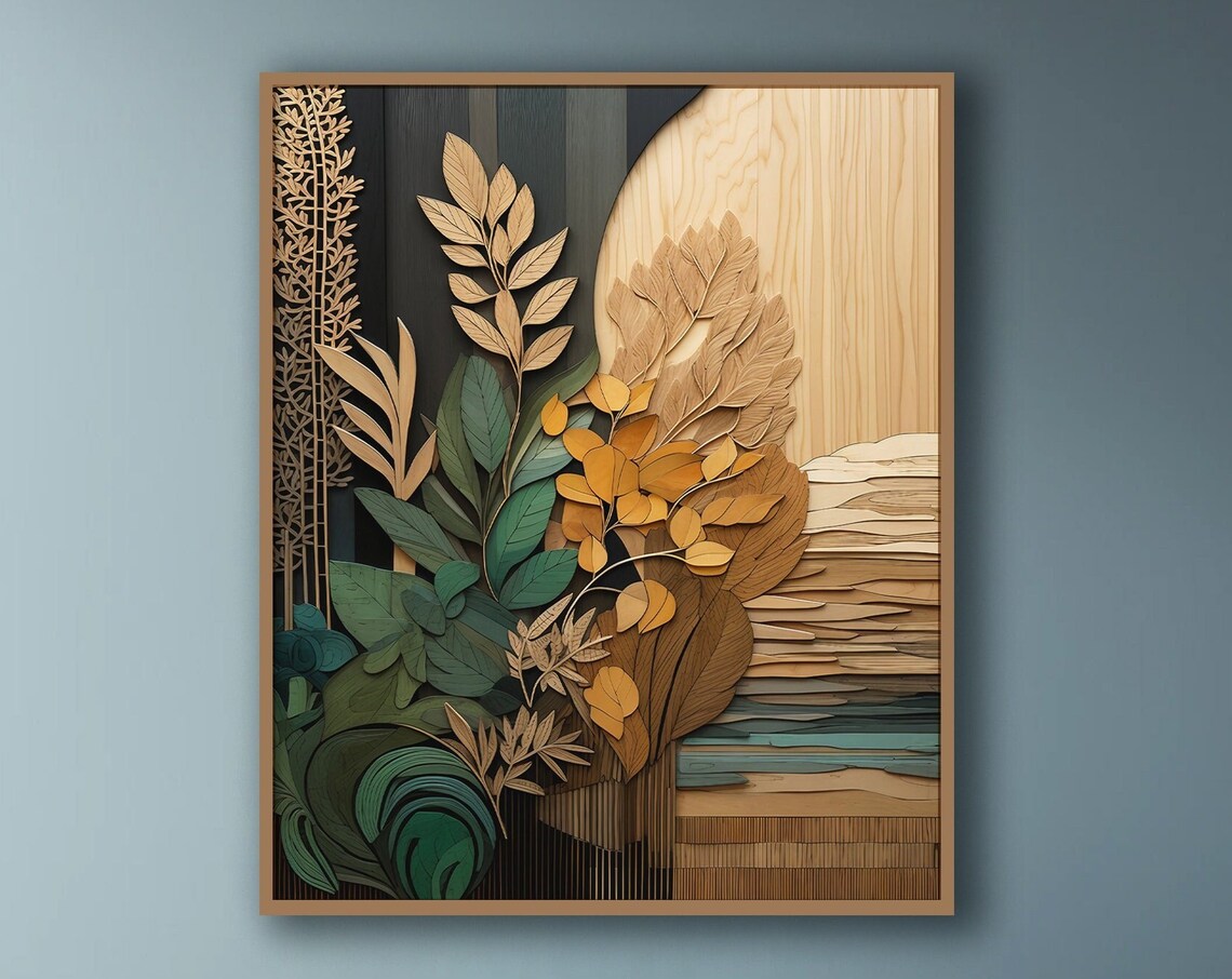 Boho Earthtones Botanical Art Print, Neutral Shades