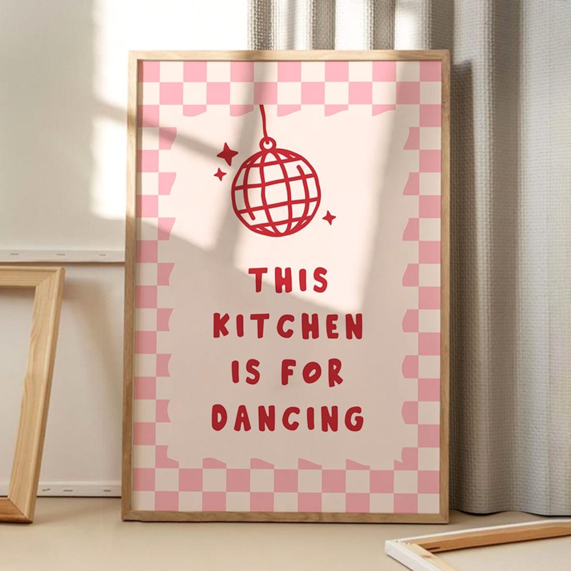 This Kitchen Is For Dancing Retro Poster Print