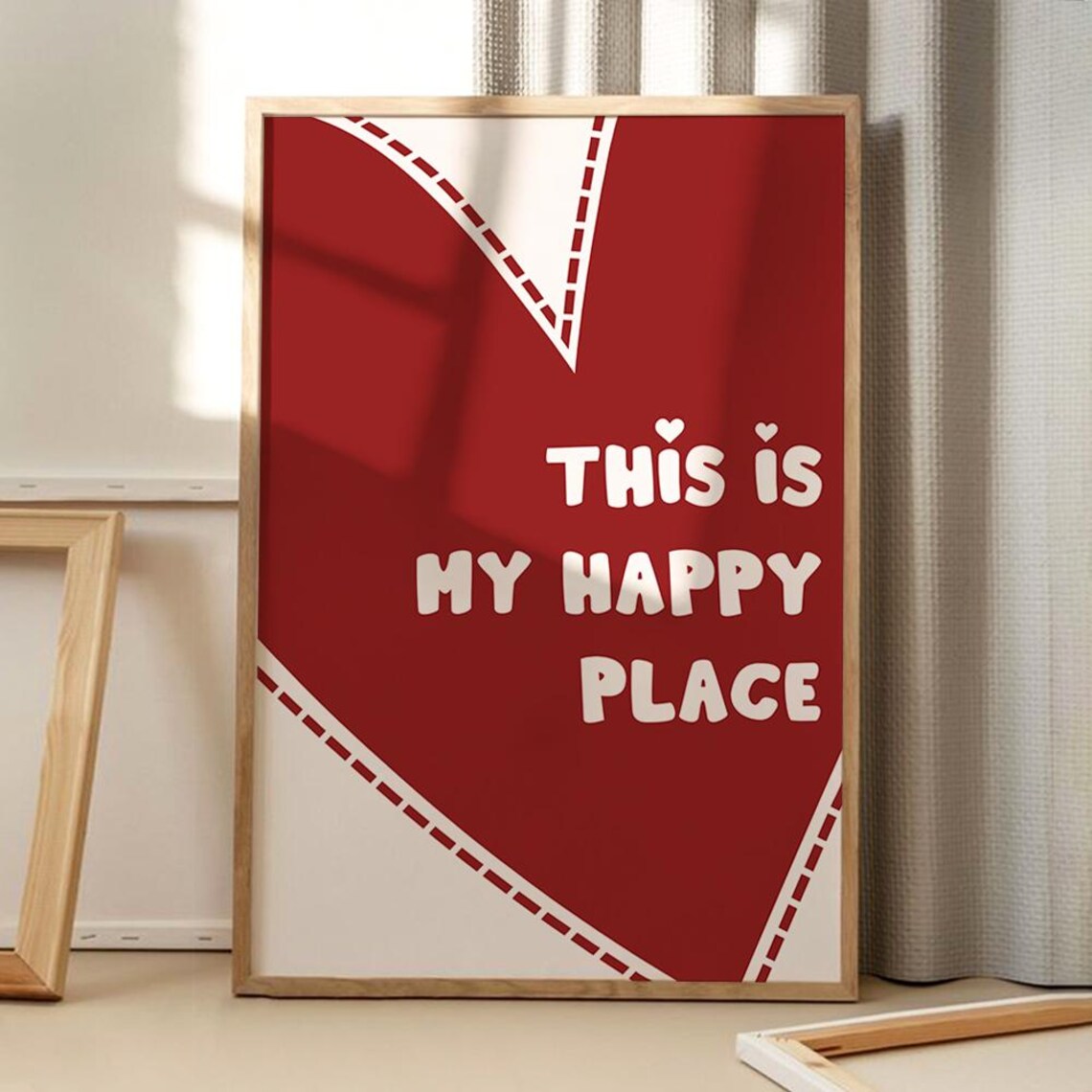 This Is My Happy Place Red Heart Love Poster