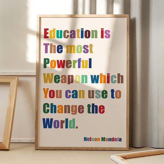 Inspirational Education Quote Art Poster School Wall Typography Decor Retro Home Print Printed Gift