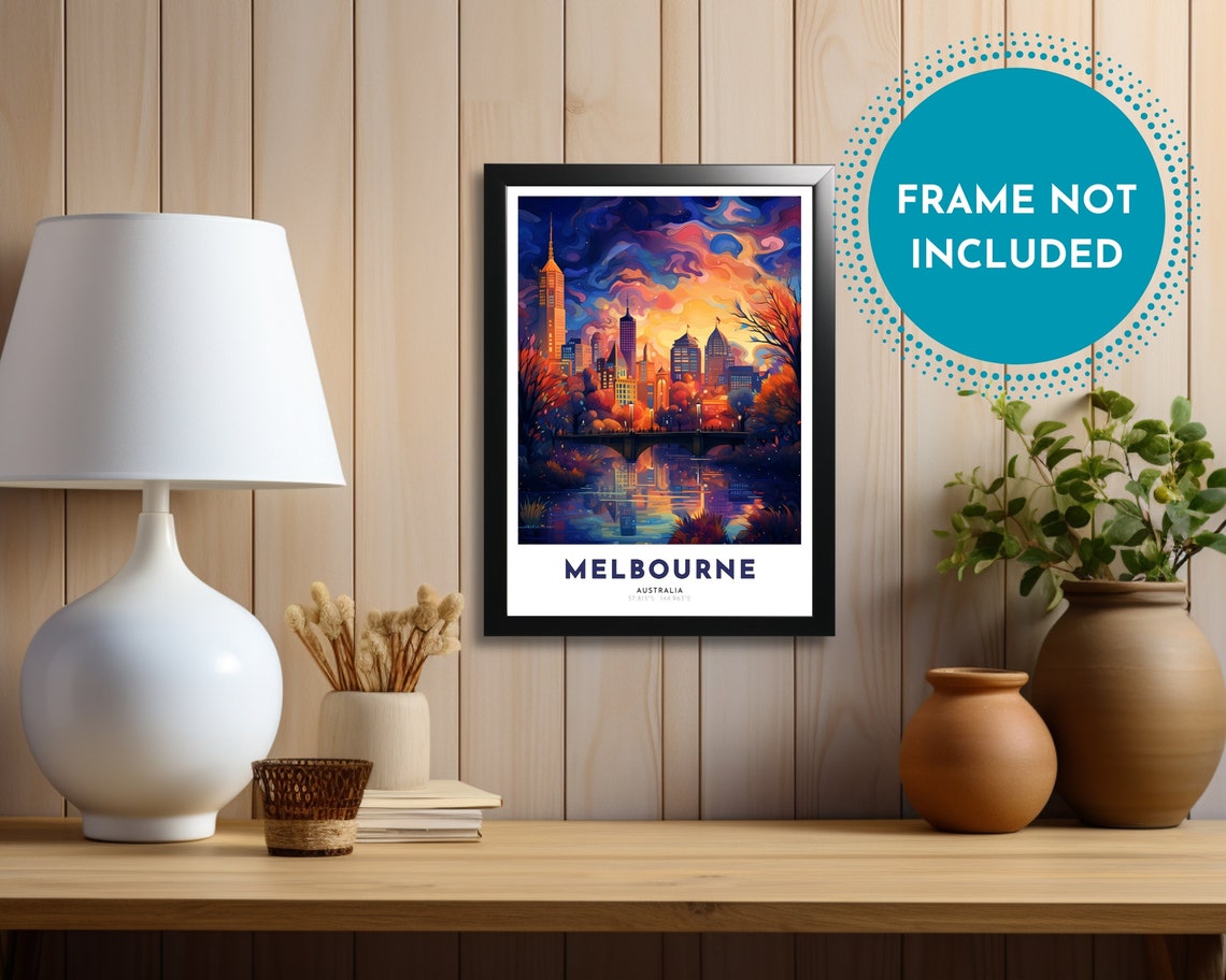 Melbourne Travel Poster Of Australia Art Nouveau Gift For Lovers Of Melbourne Australia Wall Art Decor Print Of Victoria Painting - Image 2