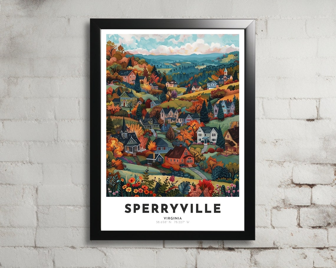 Sperryville Travel Poster Of Virginia Art Nouveau Gift For Lovers Of Virginia Wall Art Decor Of Sperryville Painting