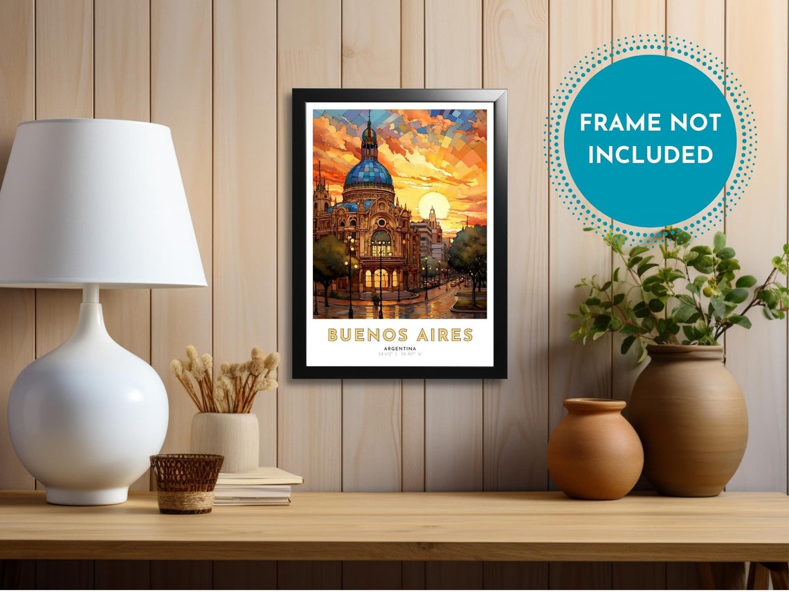 Buenos Aires Argentina Historic Dome Building Sunset City Poster - Image 4