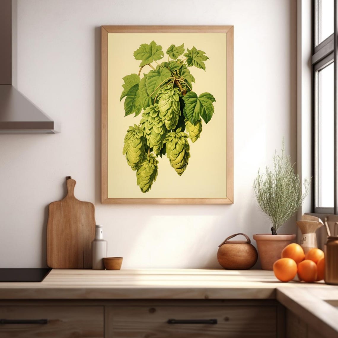 Vintage Hops Print Hops Poster Brewery Artwork Homebrew Wall Art Brewer Gift Beer Lover Retro Craft Beer Lithograph Bar Decor - Image 3