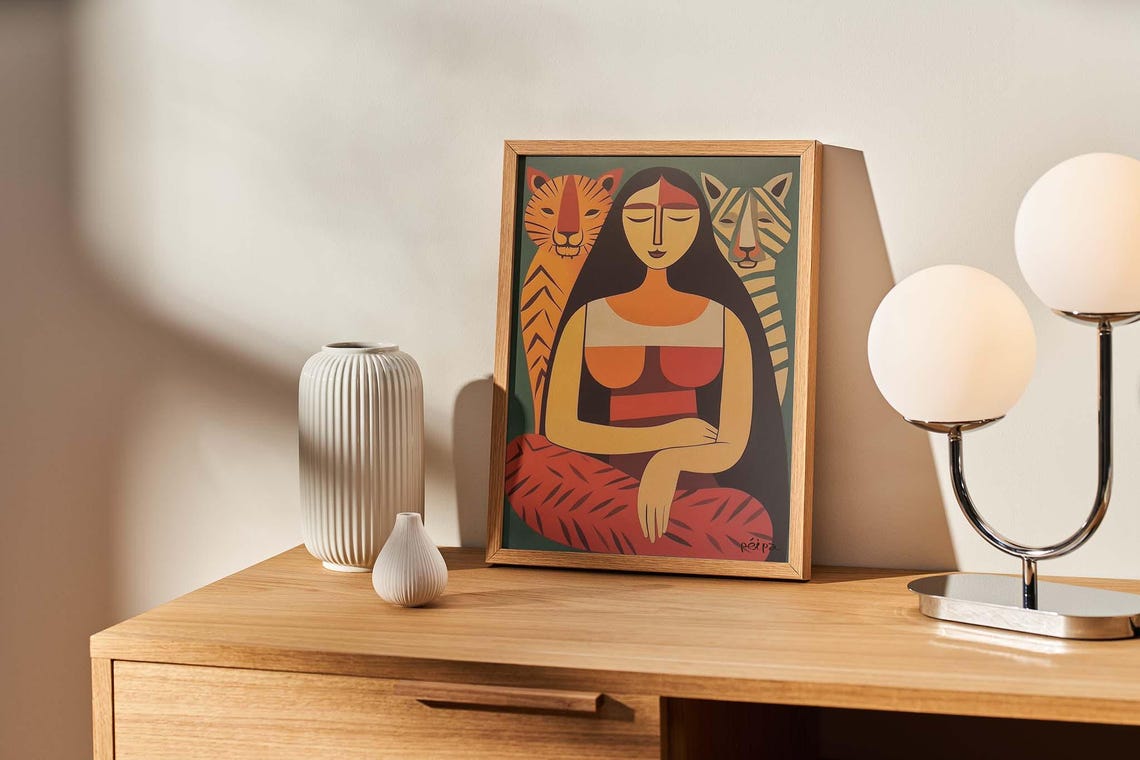 Tiger And Woman Art Print, Picasso - Image 2