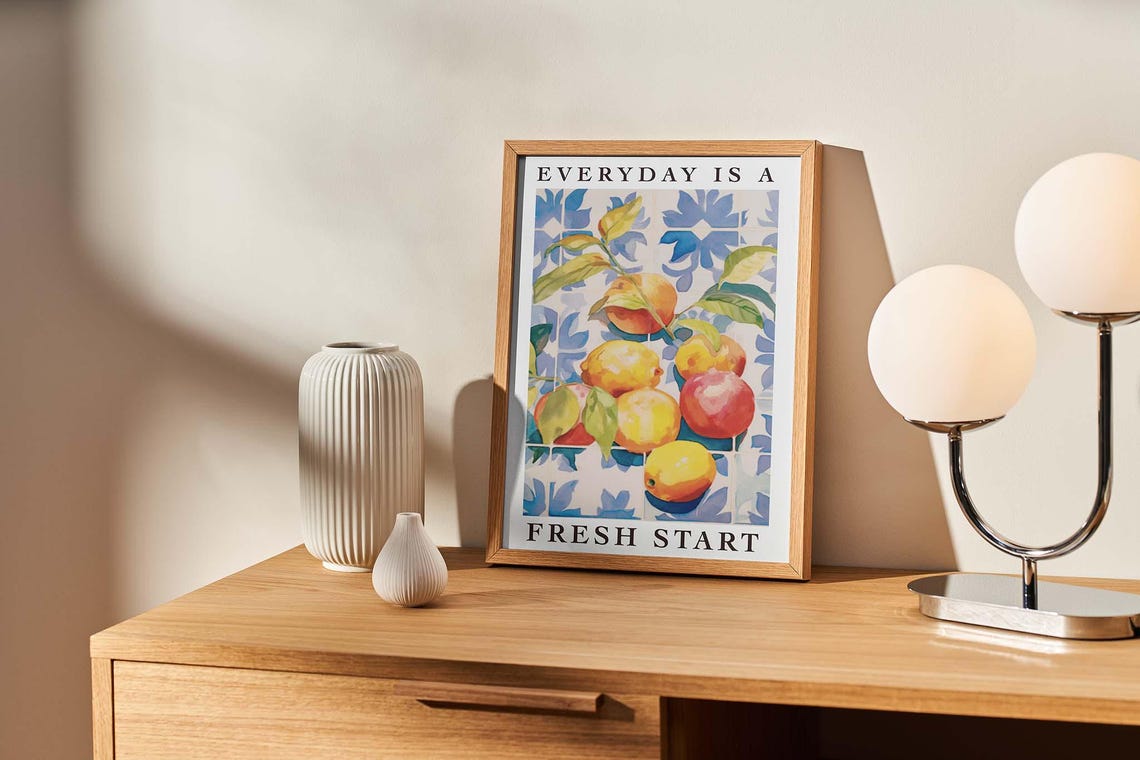Everyday Is A Fresh Start Lemon Quote Poster - Image 2