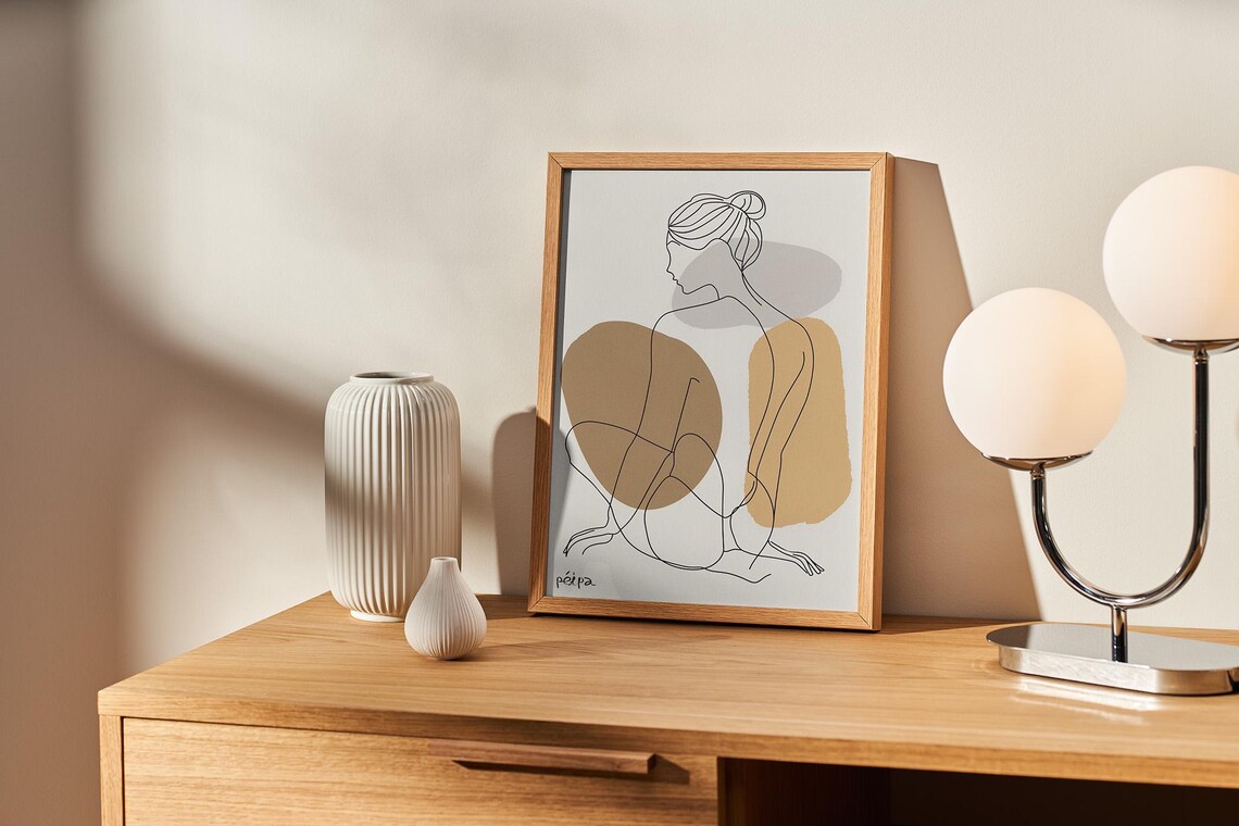 Abstract Woman Body Line, Minimalist Boho Art Print - Image 2