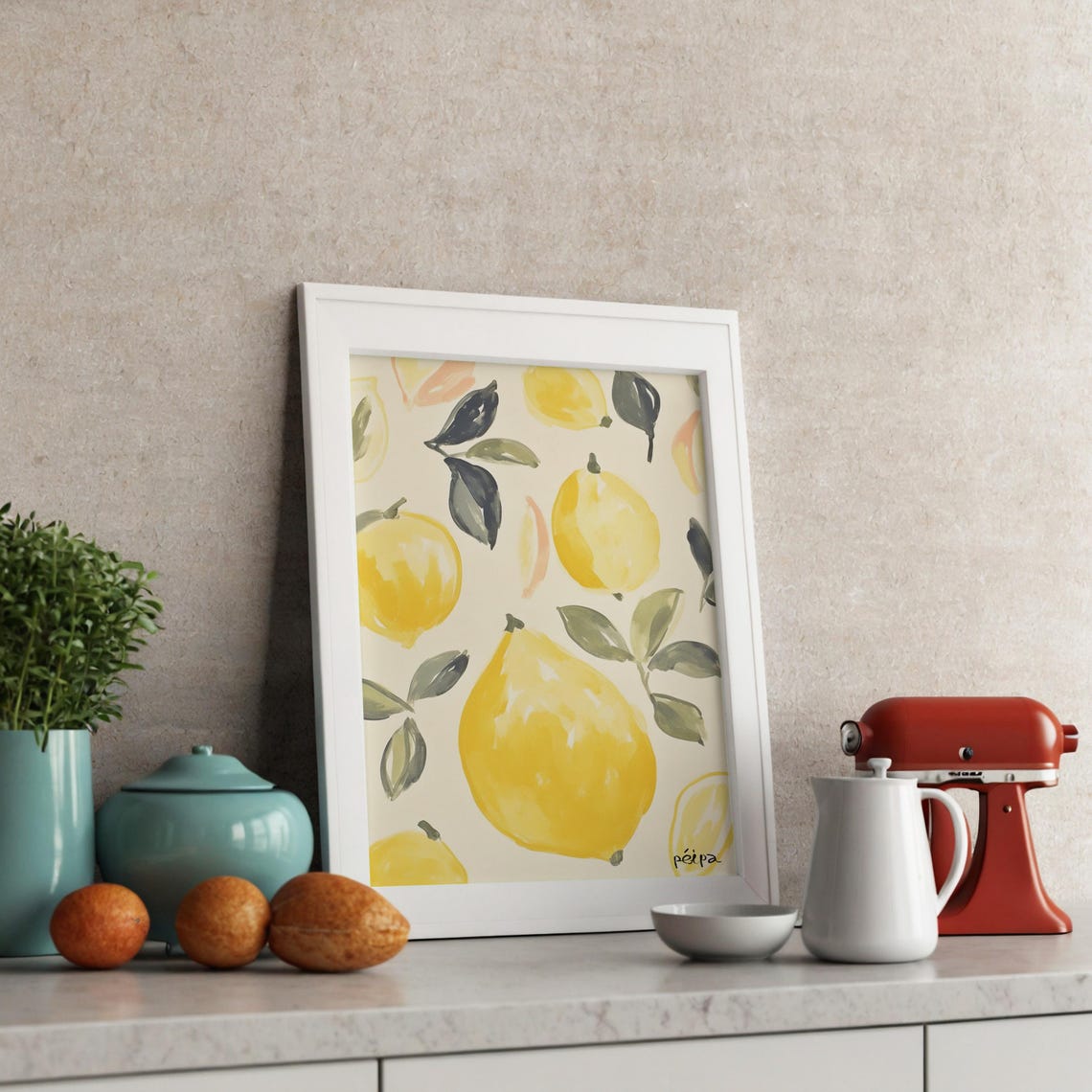 Lemon Art Print, Citrus Fruit Wall Art - Image 3