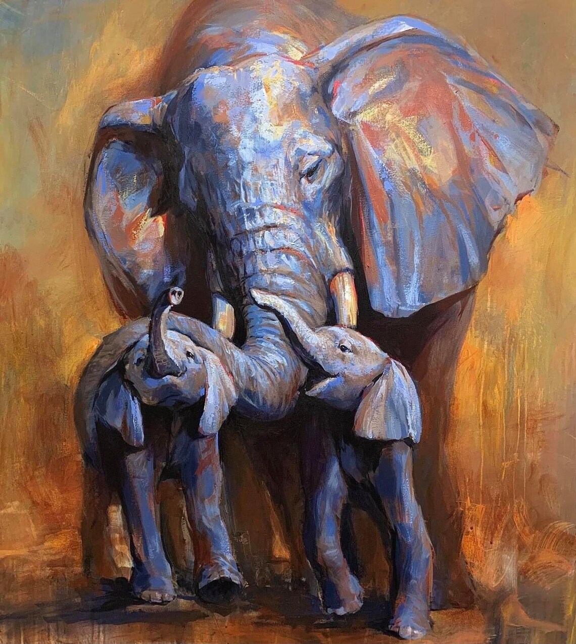 Guardian Mother Elephant Art Print, African Safari - Image 2