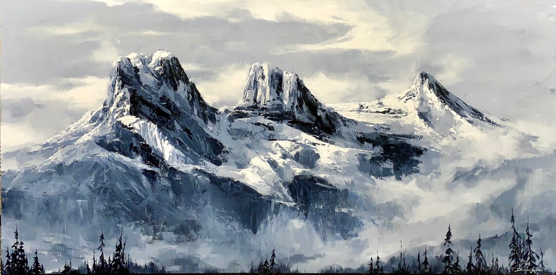 Canmore Sisters Print, Banff Landscape Art Print