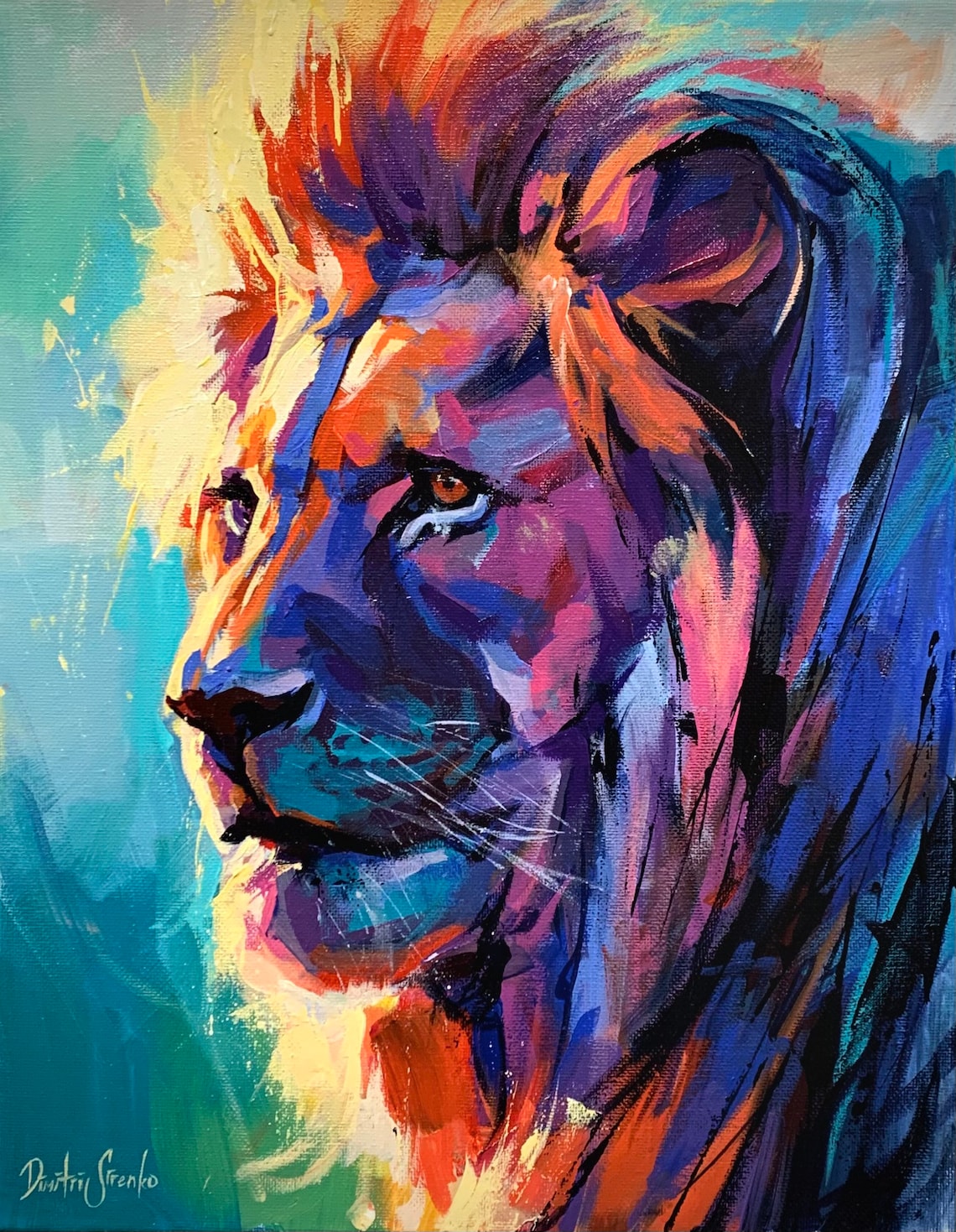 Lion Portrait Safari Animals Art Print
