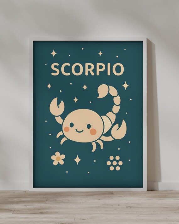 Scorpio Zodiac Print Instant Poster Home Decor