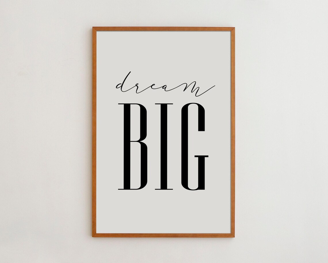 Motivational Black and White Poster, Home Office Art Print