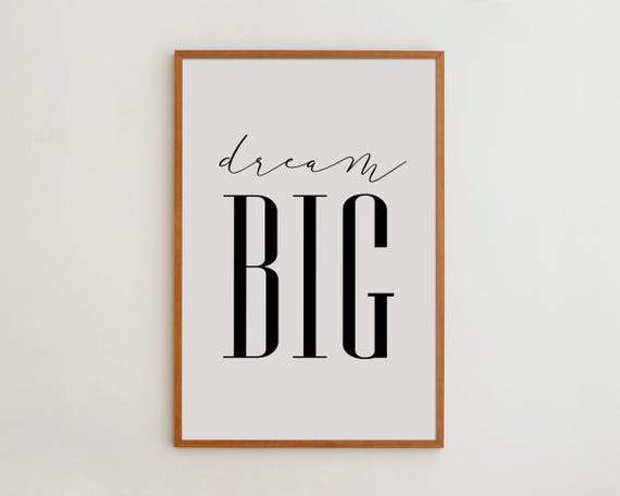 Motivational Black and White Poster, Home Office Art Print