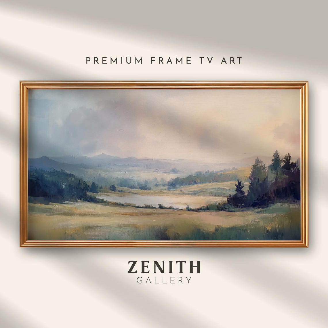Frame Tv Art Moody Landscape Painting Vintage Neutral Artwork For The Frame