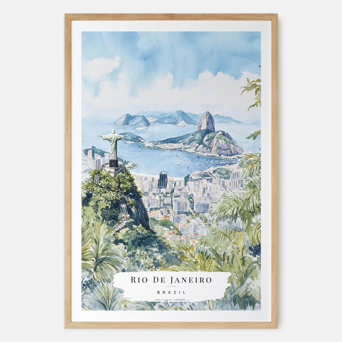 Rio De Janeiro Watercolor Moving Housewarming Art Print