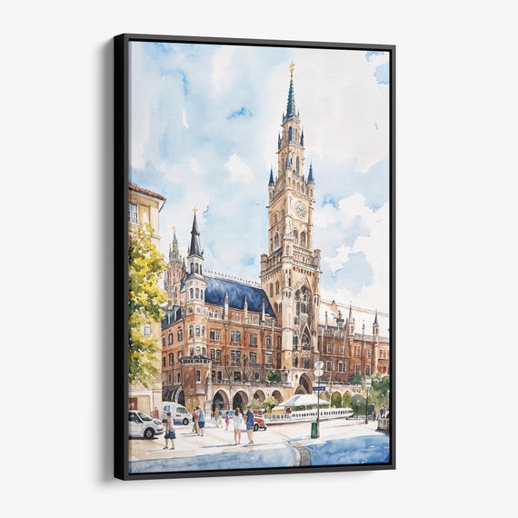 Munich Marienplatz Charming Cityscape Art Print