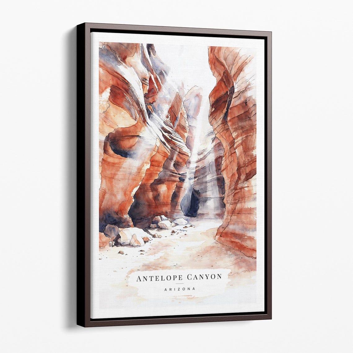 Antelope Canyon Arizona Slot Canyon Watercolor Travel Poster