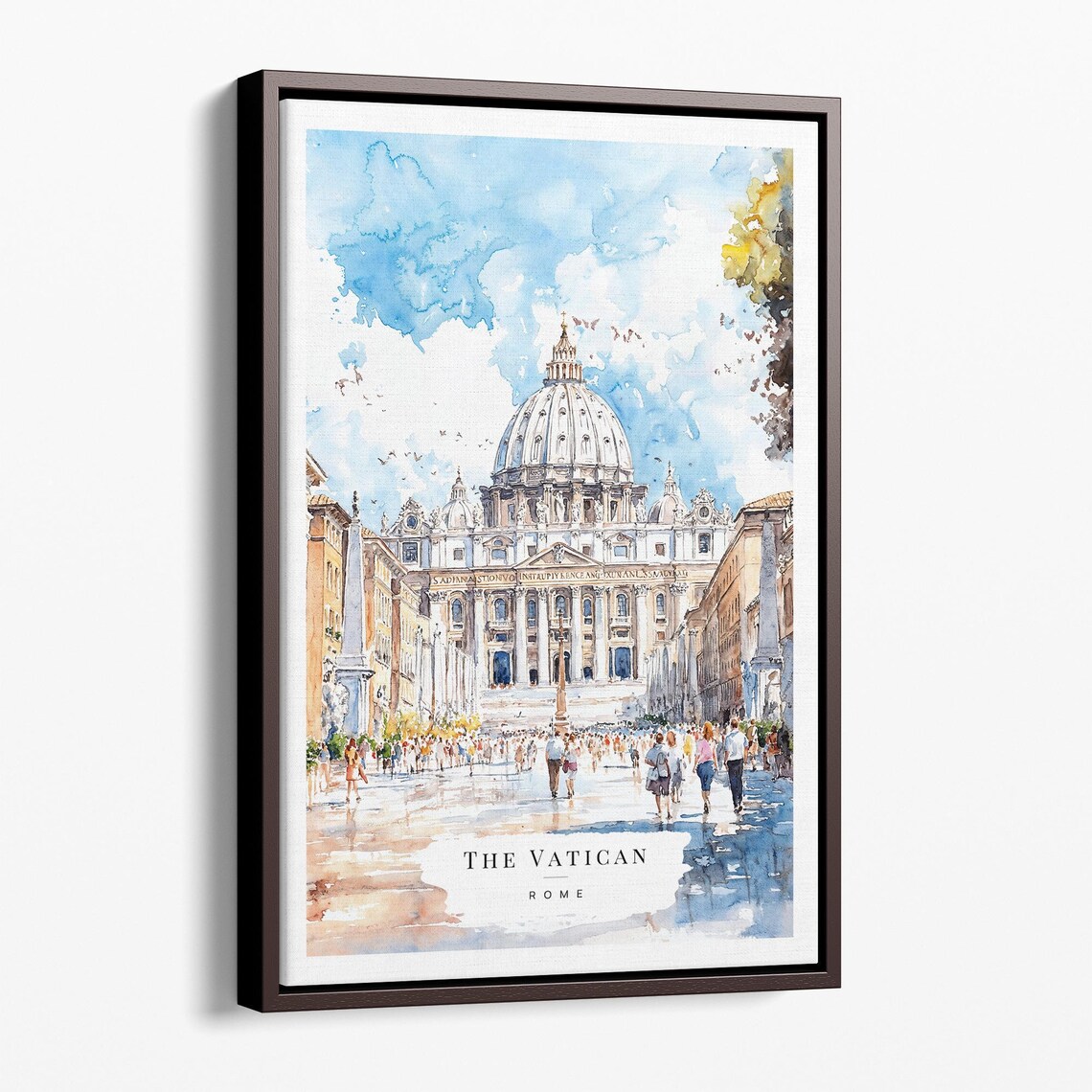The Vatican Rome Watercolor St Peters Basilica Square Scenic Poster