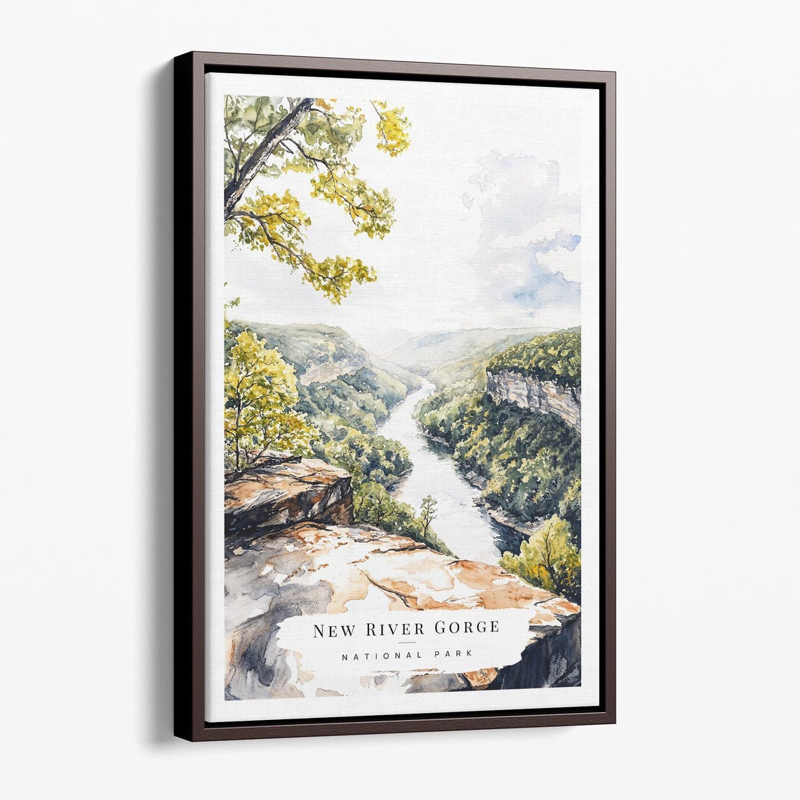 New River Gorge National Park River Overlook Watercolor Poster