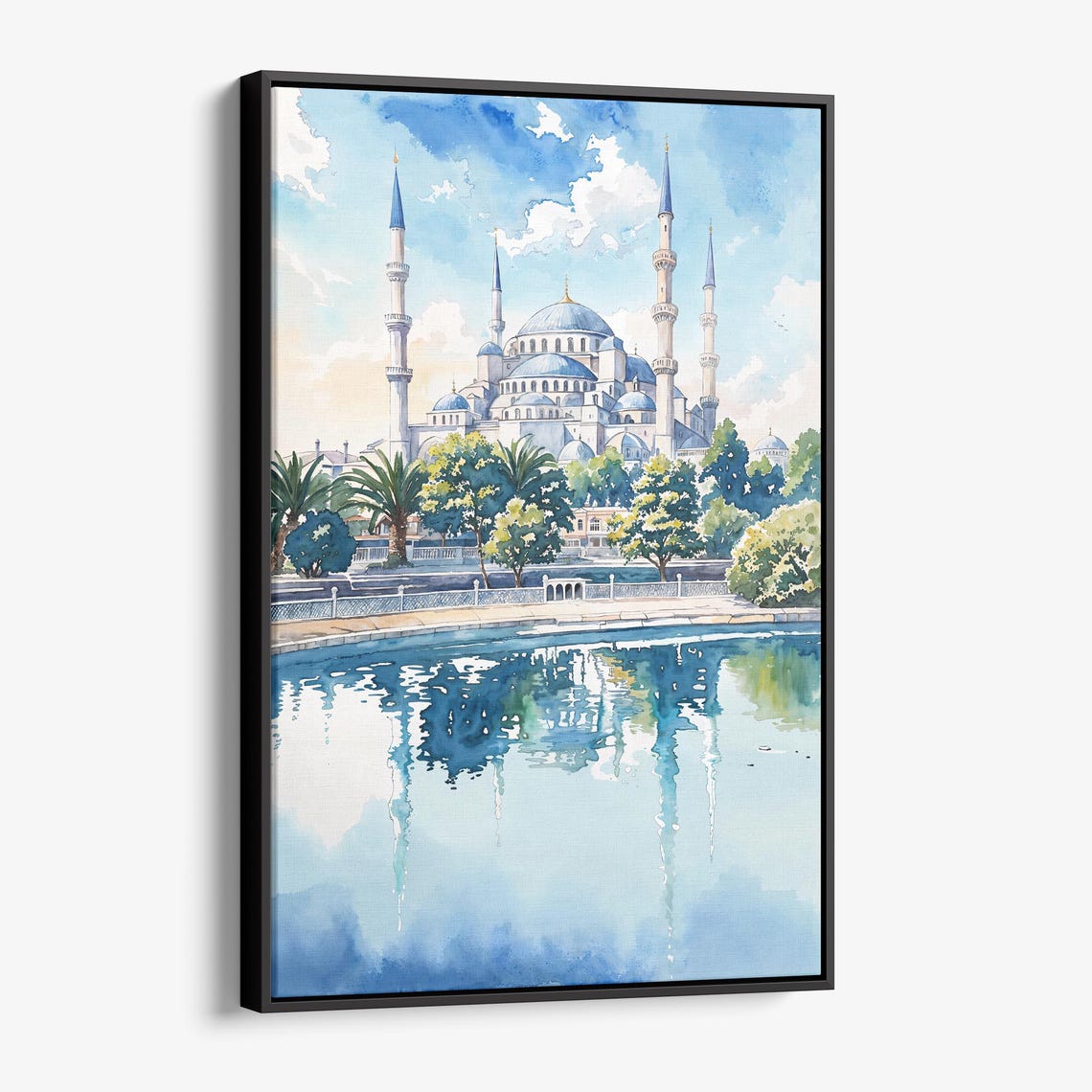 Istanbul Blue Mosque Watercolor Architecture Landmark Poster