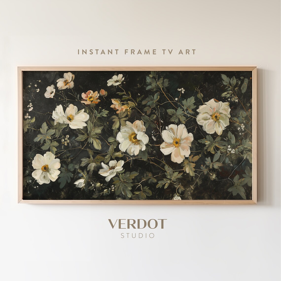 Victorian Flower Frame Art Print, Vintage Wildflowers