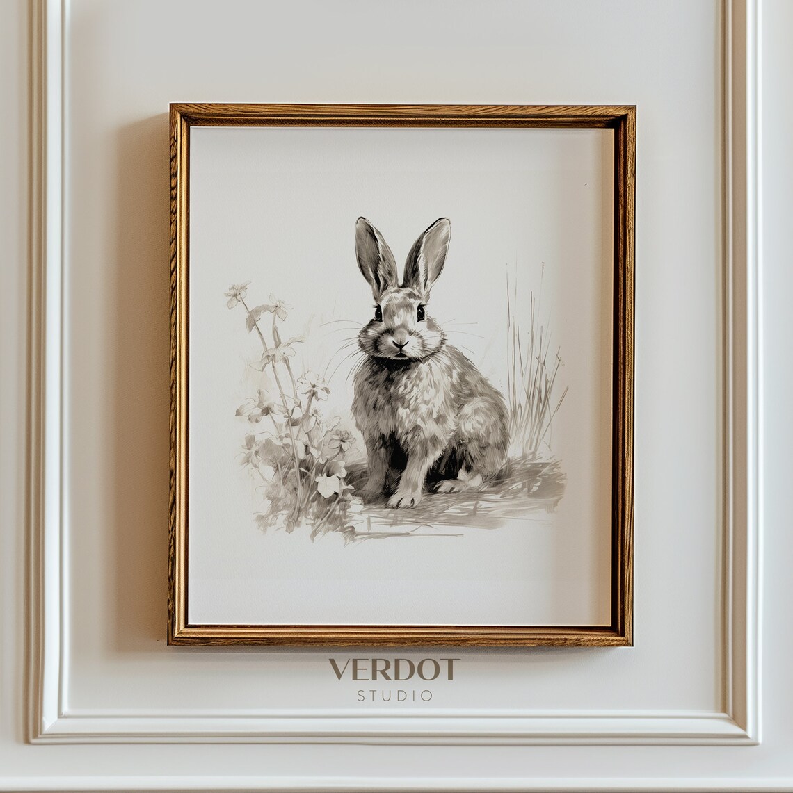 Vintage Easter Bunny - Antique Sketch