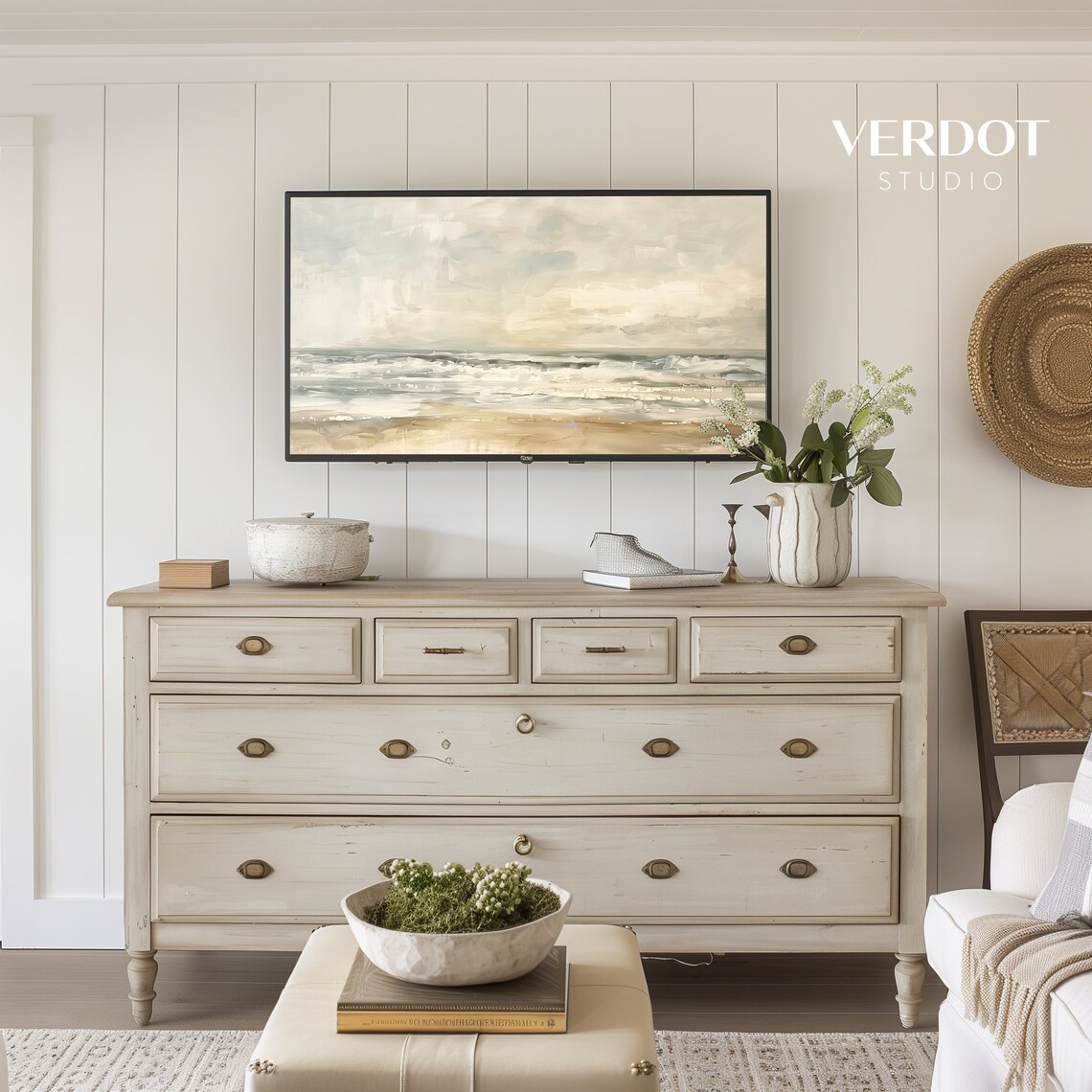 Coastal Ocean Beach Art Print, Neutral Seascape - Image 3