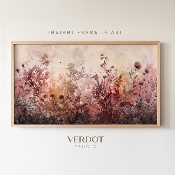 Purple Wildflowers Art Print, Vintage Fall Botanical