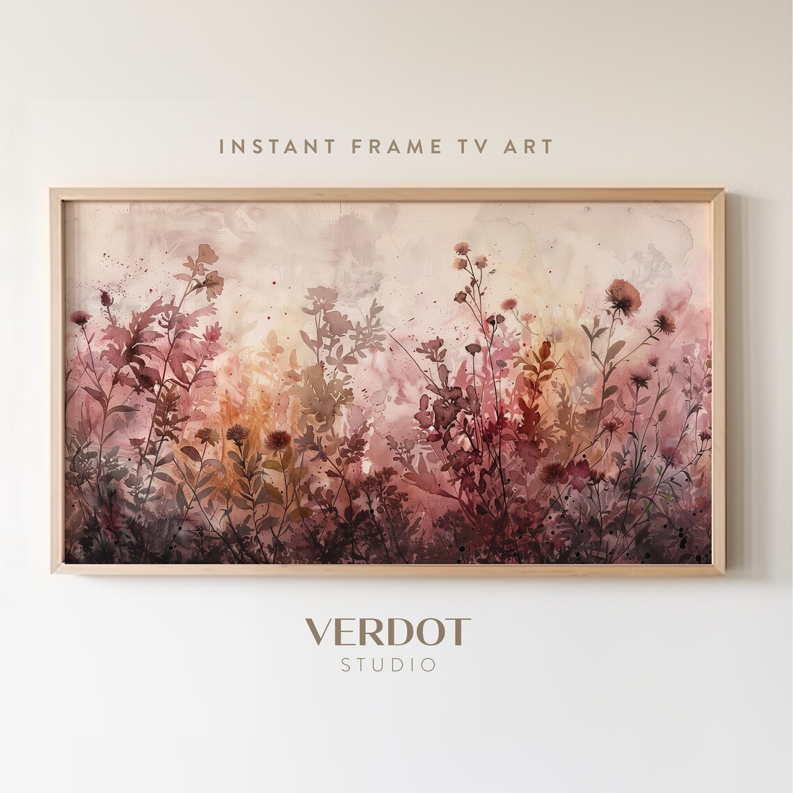 Purple Wildflowers Art Print, Vintage Fall Botanical