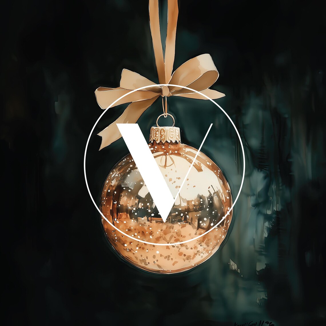 Christmas Ornament Frame TV Art, Holiday Painting - Image 3