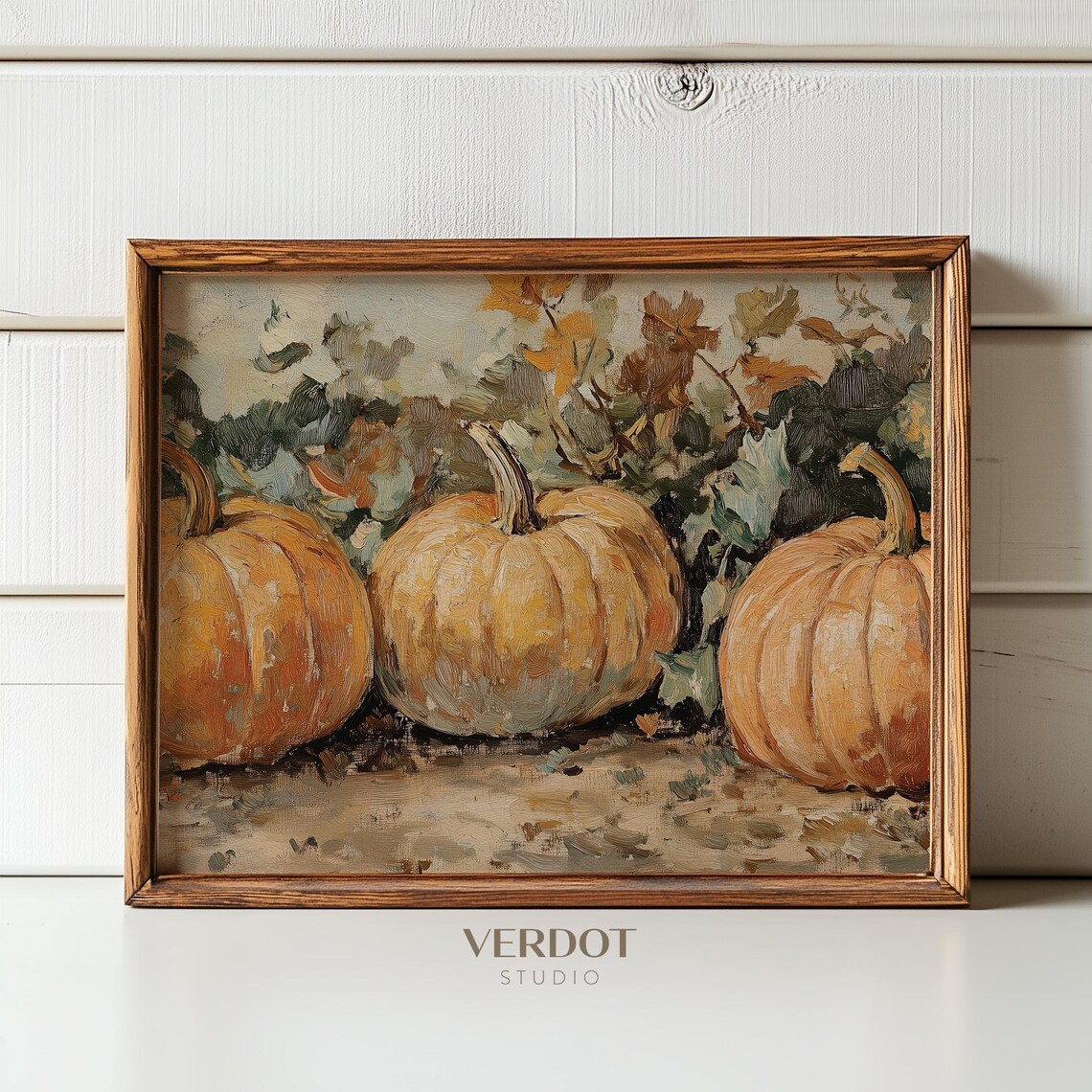 Vintage Pumpkin Print, Rustic Autumn Wall Art