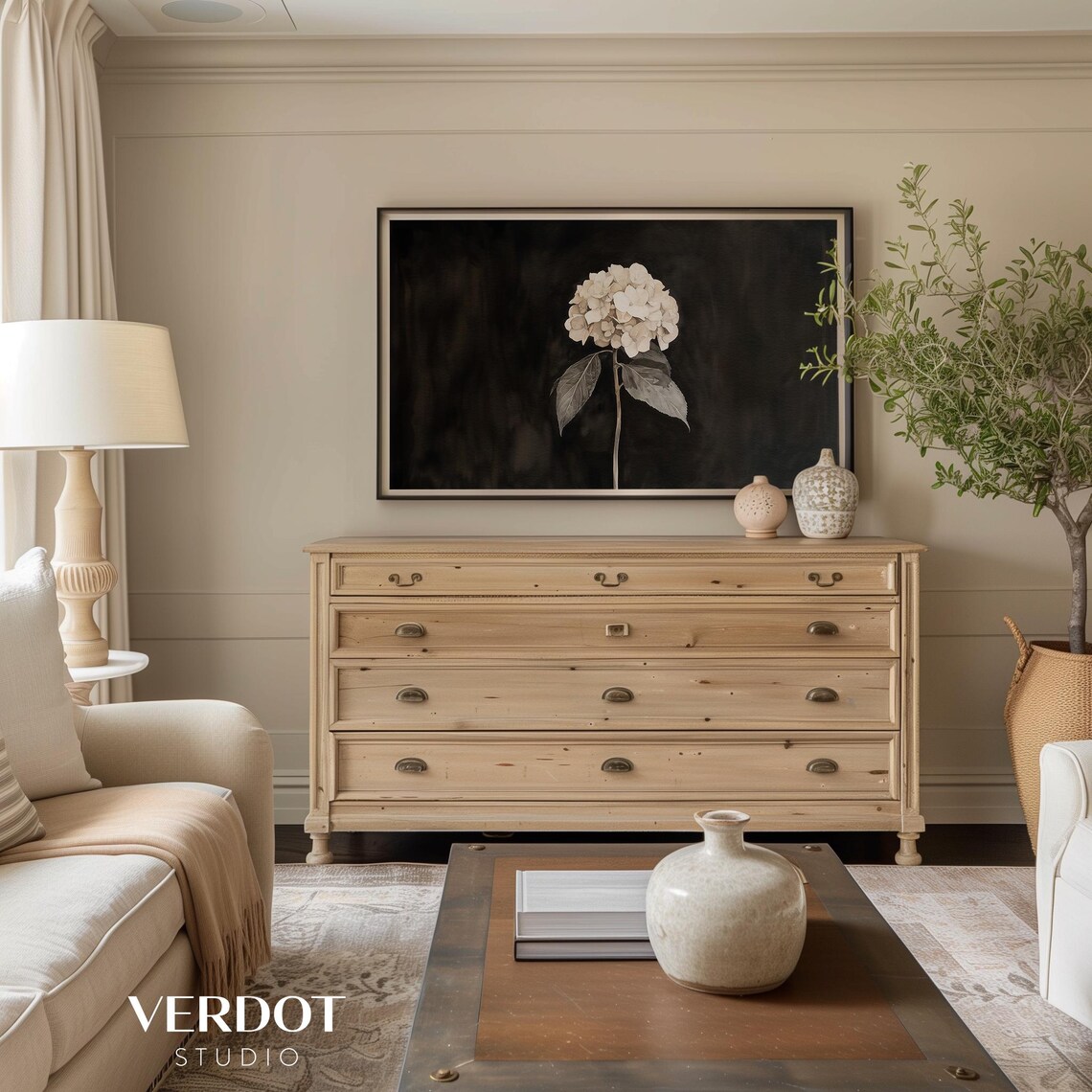 Hydrangea Flower Painting Vintage Floral Art Print - Image 3