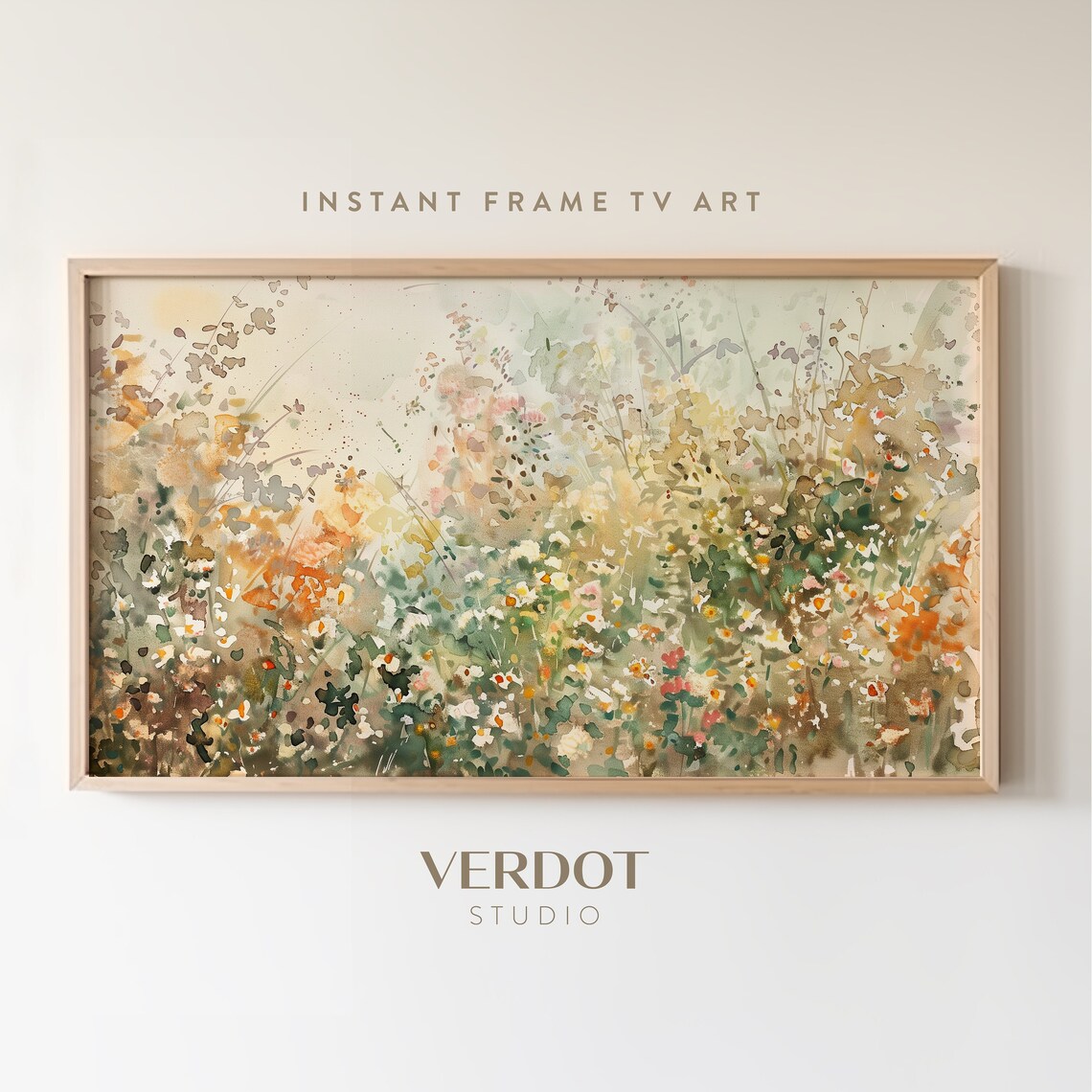 Summer Abstract Flowers Art Print, Vintage Style Wildflowers